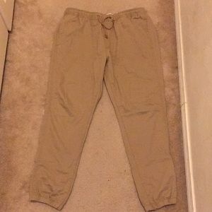 Khaki colored joggers